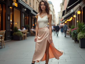 How to Wear and Style a Satin Bias-Cut Skirt